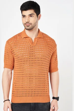PEOPLE Men Polo Collar Pockets T-shirt