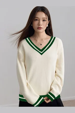 clafoutis Women V-Neck Long Sleeves Top
