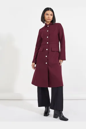 Styli Women Regular Fit Knee Length Single-Breasted Overcoat