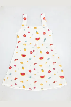 BAESD Girls Floral Print Organic Cotton A-Line Midi Dress