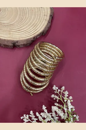 Digital Dress Room Gold Plated Spring Coil Tribal Spiral Bangle
