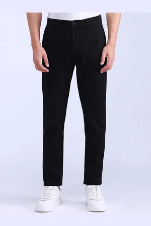 Flying Machine Men Solid Slim Fit Cotton Trousers
