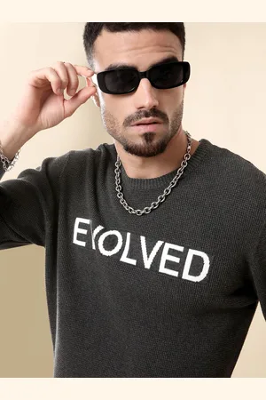WROGN Men Typography Printed Long Sleeves Pullover