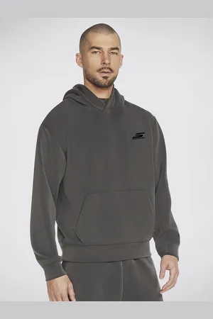 Skechers Men Solid Hood Pullover Sweatshirt