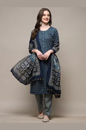 Biba Abstract Printed Pure Cotton Unstitched Dress Material