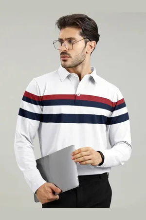 Ausk Striped Full Sleeve Polo Tshirt