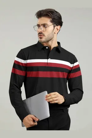 Ausk Striped Full Sleeve Polo Tshirt
