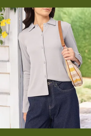 DressBerry Tailored Tradition Slit Sleeves Textured Shirt