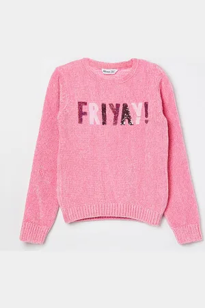 Lifestyle Girls Typography Round Neck Long Sleeves Pullover