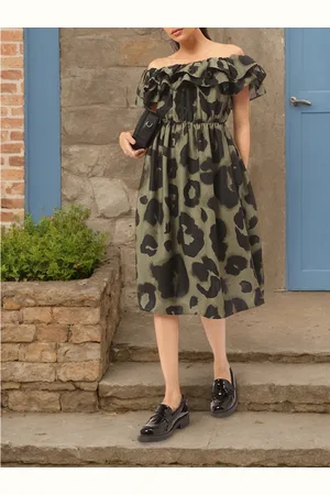 DressBerry Artsy Gal Off-Shoulder Layered Sheath Dress