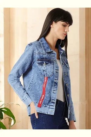 Miss Chase Women Checked Denim Jacket
