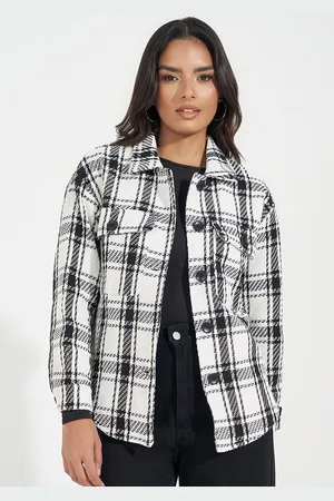 Styli Women Oversized Fit Longline Checked Shacket