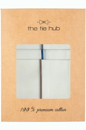 The Tie Hub 3-Pieces Striped Cotton Handkerchief