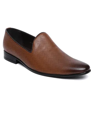 San Frissco Men Brown Textured Semiformal Slip-Ons