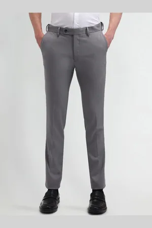 Arrow Men Solid Self Design Urban Slim Slim Fit Formal Trousers