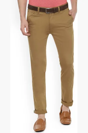 V Dot Men Textured Mid-Rise Slim Fit Trousers