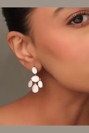 Kicky And Perky 9.25 Sterling Silver Rose Gold-Plated Mother of Pearl Drop Earrings