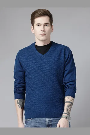 Park Avenue Men Self Design Acrylic Pullover