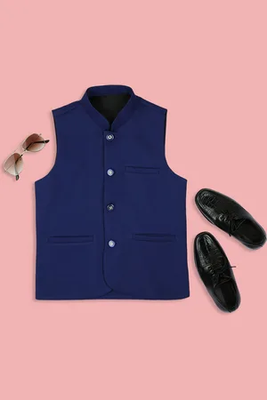 YK Boys Solid Sleeveless Nehru Jackets