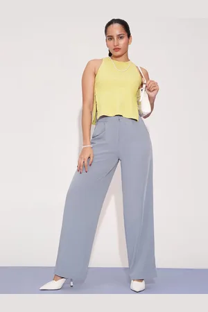 FREAKINS Women Relaxed Straight Leg Loose Fit High-Rise Korean Pants
