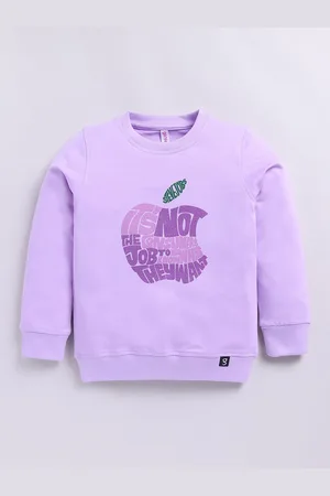 Ginie Girls Typography Printed Round Neck Sweatshirt