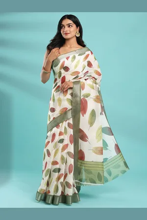 Kalyan Silks Women Block Print Saree With Blouse Piece