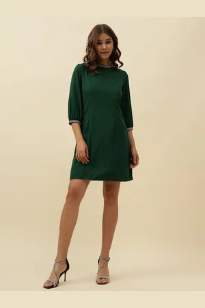 BEATNIK Women Puff Sleeve Blouson Mini Dress