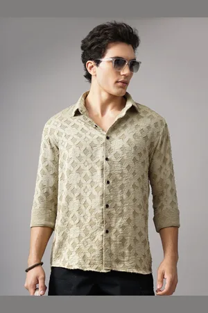 PAUL STREET Men Relaxed Spread Collar Textured Relaxed Fit Casual Shirt