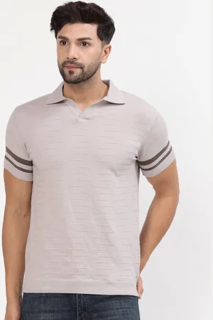 Kalt Men Structure Knit Polo T-Shirt