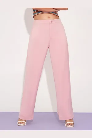 FREAKINS Women Relaxed Straight Leg Loose Fit Mid-Rise Korean Pants