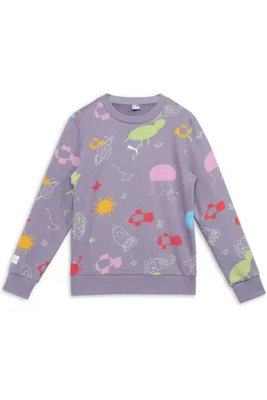 PUMA Classics Printed Crew-Neck Youth Sweatshirt