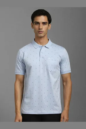 Louis Philippe Men Conversational Printed Polo Collar Cotton T-shirt