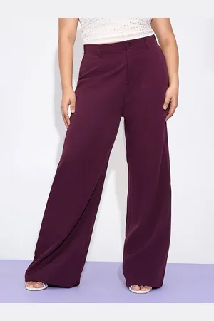 FREAKINS Women Plus Size Relaxed Straight Leg Loose Fit High-Rise Korean Pant