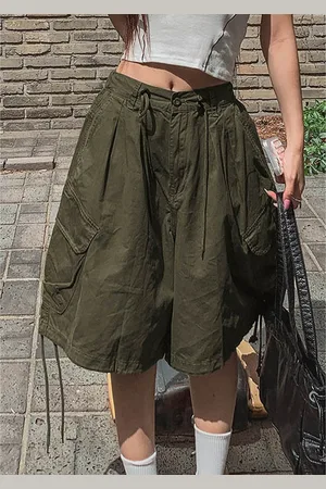 LULU & SKY Women Loose Fit High-Rise Cargo Shorts