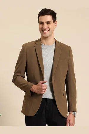 Mast & Harbour Notched Lapel Single-Breasted Textured Blazer