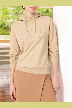 DressBerry Street Swag Studded Hooded Cotton Terry Relaxed Fit Sweatshirt