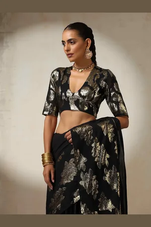 trueBrowns Women Cotton Woven Design Saree Blouse