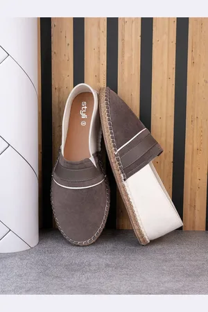Styli Men Slip On Faux Suede Colorblock Espadrille