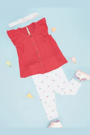 Pantaloons Girls Printed Top with Pyjamas