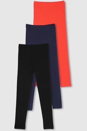 Max Collection Girls Pack Of 3 Mid-Rise Ankle-Length Leggings