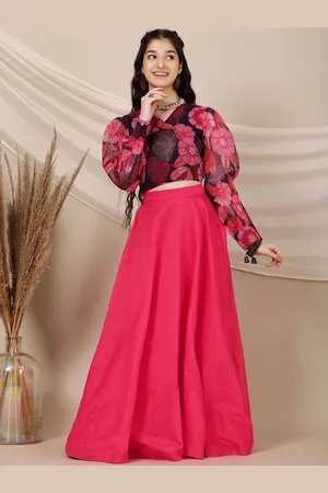 Inddus Girls Printed Ready to Wear Lehenga &