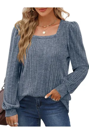 Stylecast Women Self Design Striped Square Neck Cuffed Long Sleeve Top