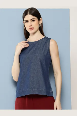 Chemistry Indigo Cotton Denim Top