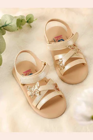 KICKS & CRAWL Girls Western - Embellished Open Toe Flats