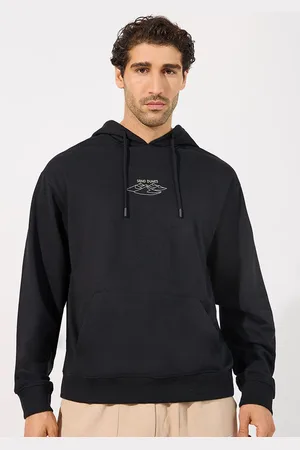 Styli Men Minimal Sand Dune Print Relaxed Fit Hoodie