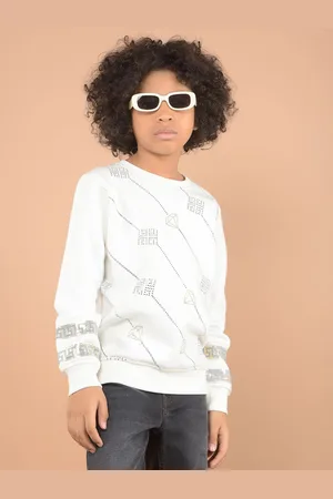 Crimsoune Club Boys Printed Round Neck Sweatshirt