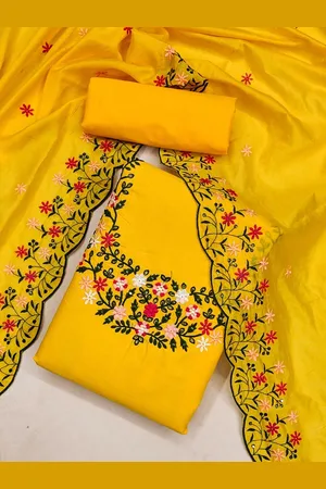 Mitera Women Embroidered Unstitched Dress Material