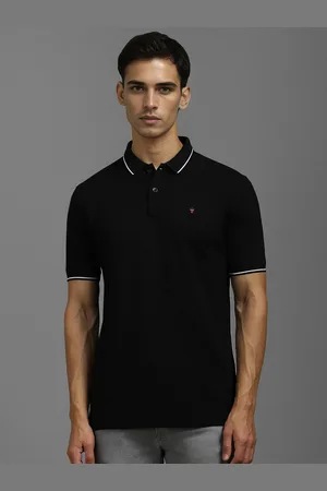 Louis Philippe Men Solid Polo Collar Cotton T-shirt
