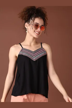 V-Mart Women Ethnic Embroidered Shoulder Straps Top