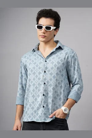PAUL STREET Men Relaxed Spread Collar Textured Relaxed Fit Casual Shirt